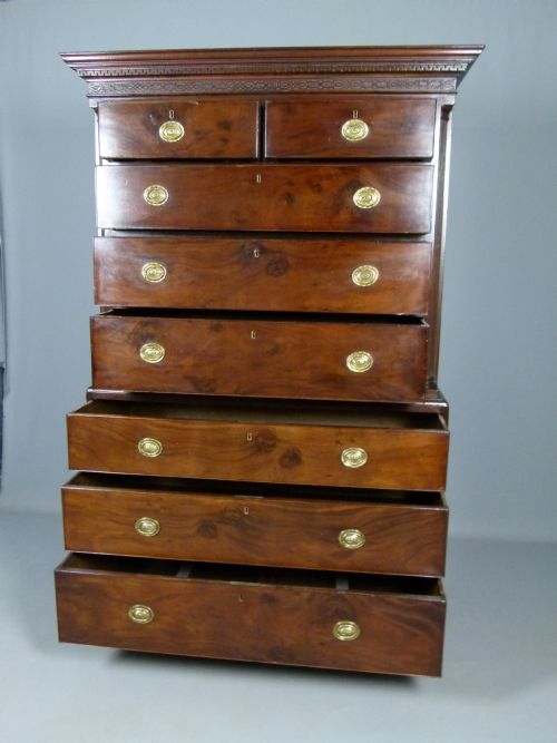fig 3. Georgian Mahogany Tallboy /Chest On Chest