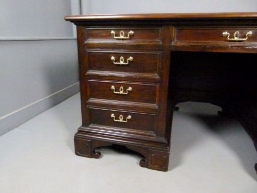 fig 3. Large 19th Century Italian Walnut Pedestal Desk.
