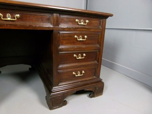 fig 4. Large 19th Century Italian Walnut Pedestal Desk.