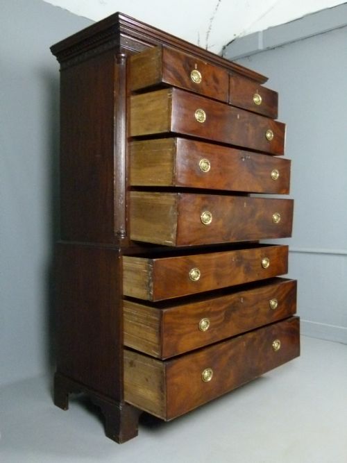 fig 1. Georgian Mahogany Tallboy /Chest On Chest