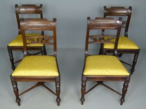 fig 1. Set Of Four George IV Mahogany Dining Chairs