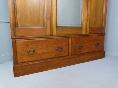 fig 3. Quality Victorian Carved Walnut Mirrored Wardrobe
