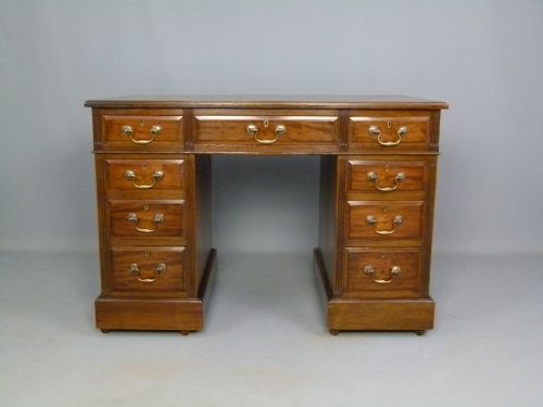 fig 1. Small Victorian Mahogany Pedestal Desk