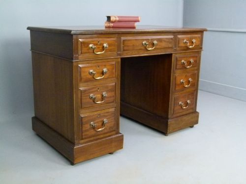 fig 3. Small Victorian Mahogany Pedestal Desk