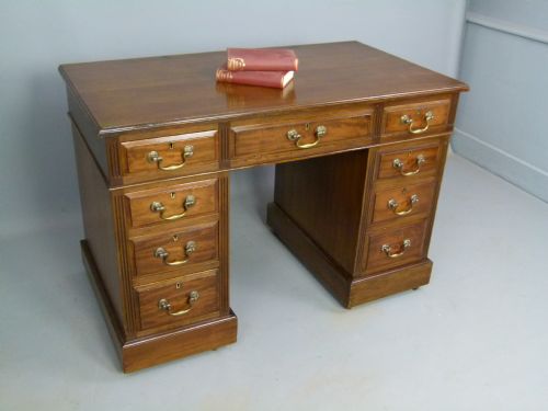fig 4. Small Victorian Mahogany Pedestal Desk