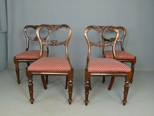 Set of Four Early Victorian Rosewood Dining Chairs