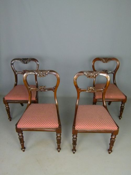 fig 3. Set Of Four Early Victorian Rosewood Dining Chairs