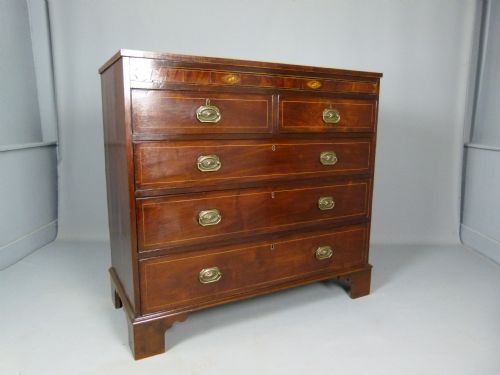 Georgian Mahogany & Marquetry Chest of Drawers