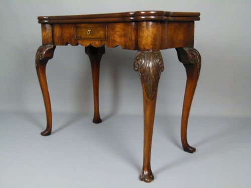 George II Burr Walnut Card Games Table
