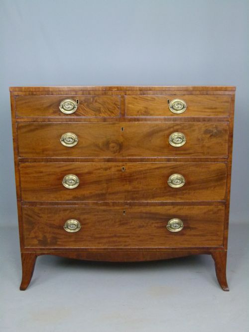 Handsome Caddy-top Regency Mahogany Chest of Drawers