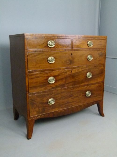 fig 1. Handsome Caddy-Top Regency Mahogany Chest Of Drawers