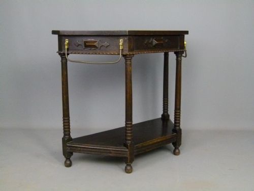 fig 2. 1920's Oak Hall Side Table Umbrella Stand