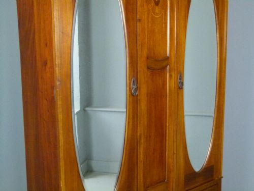 fig 3. Edwardian Mahogany Double Mirrored Wardrobe