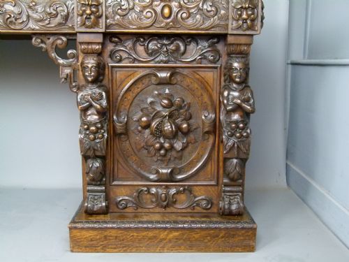 fig 3. Outstanding Renaissance Revival Carved Oak Sideboard
