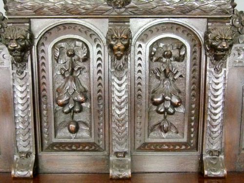 fig 5. Outstanding Renaissance Revival Carved Oak Sideboard