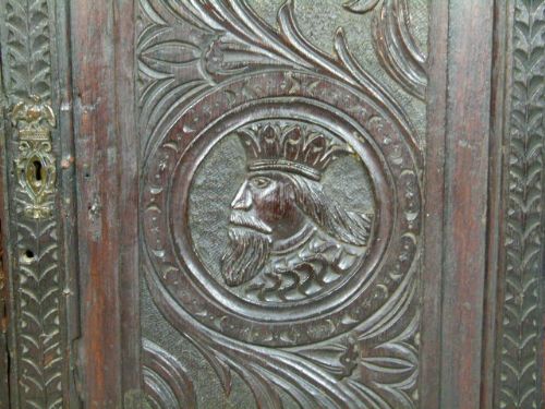 fig 1. Georgian Carved Oak Corner Cabinet