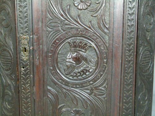 fig 2. Georgian Carved Oak Corner Cabinet