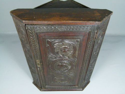 fig 3. Georgian Carved Oak Corner Cabinet