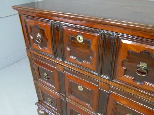 fig 3. Rare Late 17th Century Oak & Fruitwood Two Part Chest Of Drawers