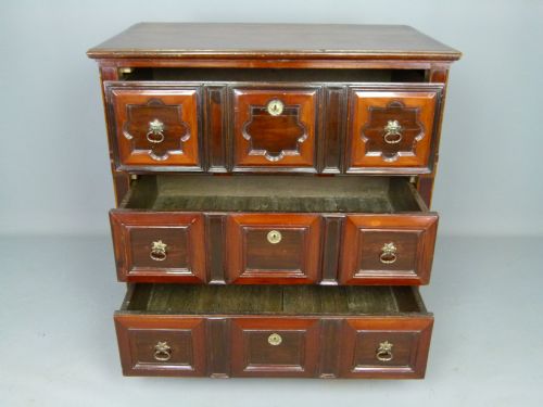 fig 5. Rare Late 17th Century Oak & Fruitwood Two Part Chest Of Drawers