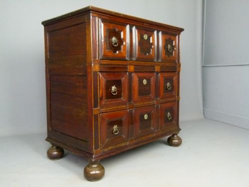 Rare Late 17th Century Oak & Fruitwood Two Part Chest of Drawers
