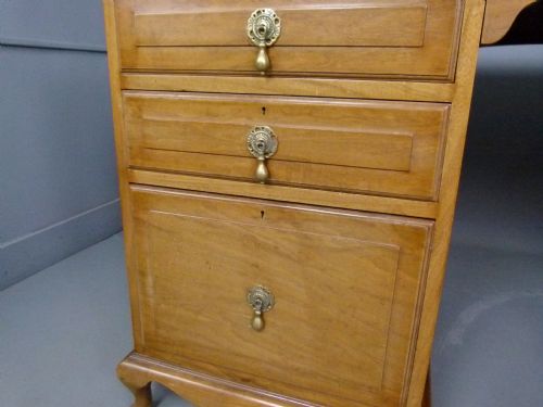 fig 3. Early 20th Century Walnut Pedestal Partners Desk c1920