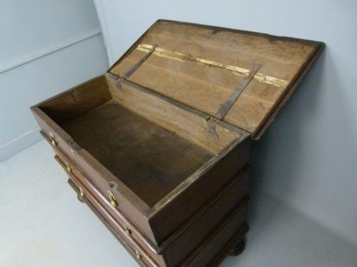 fig 4. Unusual Late 17th Century Oak Chest Of Drawers With Lift Up Top