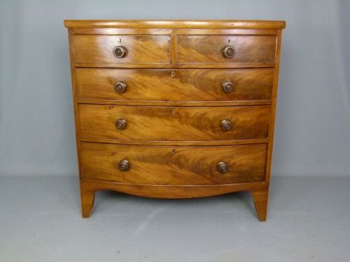 fig 1. Early 19th Century Georgian Mahogany Bow-Front Chest Of Drawers