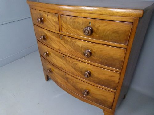 fig 2. Early 19th Century Georgian Mahogany Bow-Front Chest Of Drawers