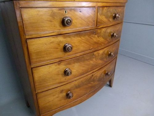 fig 3. Early 19th Century Georgian Mahogany Bow-Front Chest Of Drawers