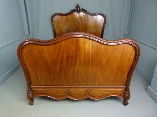 Elegant Louis Xv Revival-rococo French Mahogany Double Bed