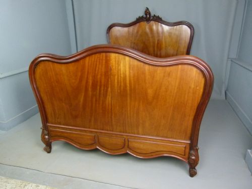 fig 1. Elegant Louis XV Revival-Rococo French Mahogany Double Bed