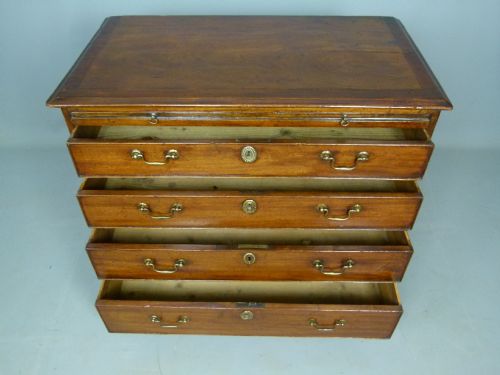 fig 4. Charming Georgian Mahogany Chest Of Drawers With Brushing Slide