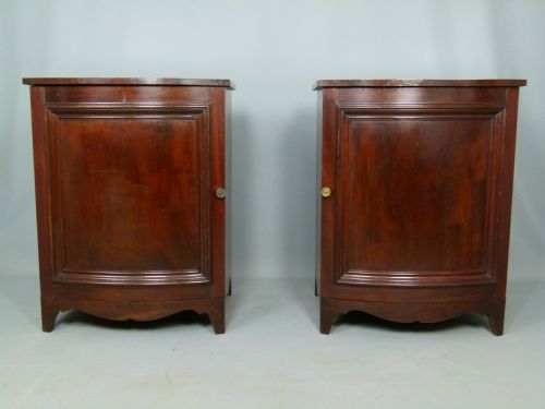 Pair of Victorian Mahogany Bow-front Side Cabinets