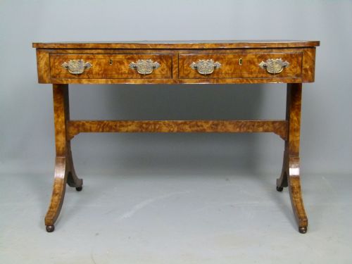 fig 1. Fine 19th Century Burr Walnut Writing Table Desk