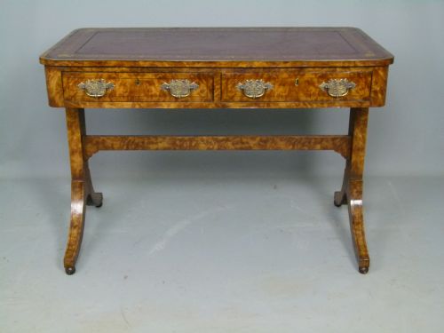 fig 2. Fine 19th Century Burr Walnut Writing Table Desk