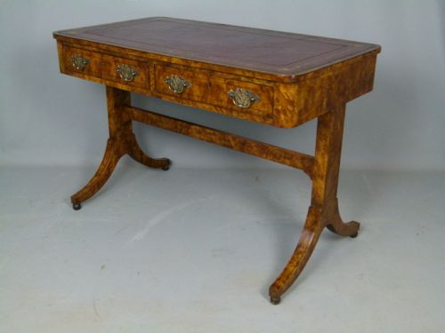fig 3. Fine 19th Century Burr Walnut Writing Table Desk