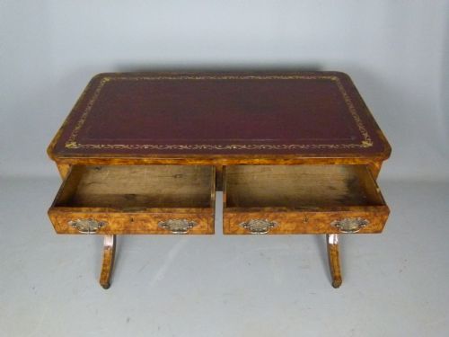 fig 4. Fine 19th Century Burr Walnut Writing Table Desk