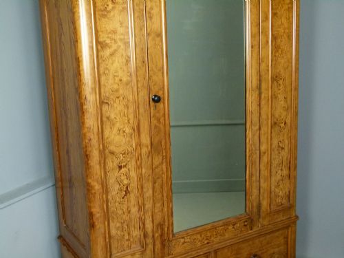 fig 3. Super Quality Victorian Highly Figured Pine Mirrored Wardrobe