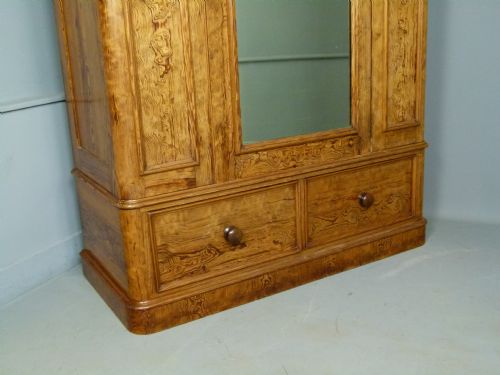 fig 4. Super Quality Victorian Highly Figured Pine Mirrored Wardrobe