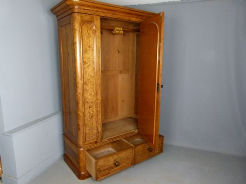fig 5. Super Quality Victorian Highly Figured Pine Mirrored Wardrobe