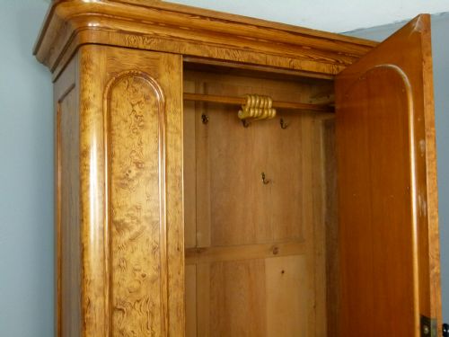 fig 6. Super Quality Victorian Highly Figured Pine Mirrored Wardrobe