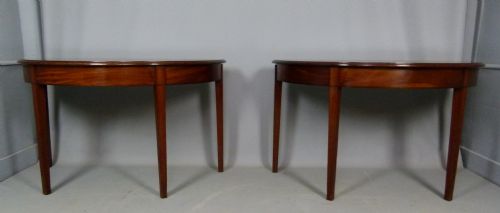 fig 1. Pair Of Georgian Mahogany Demi-Lune Console Tables