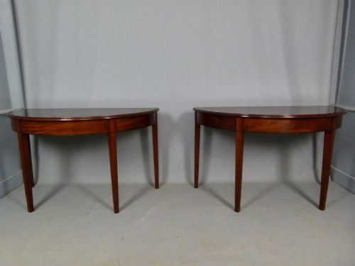 fig 2. Pair Of Georgian Mahogany Demi-Lune Console Tables