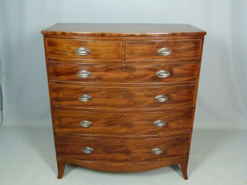 fig 1. Georgian Mahogany Bow-Front Chest Of Drawers c1800