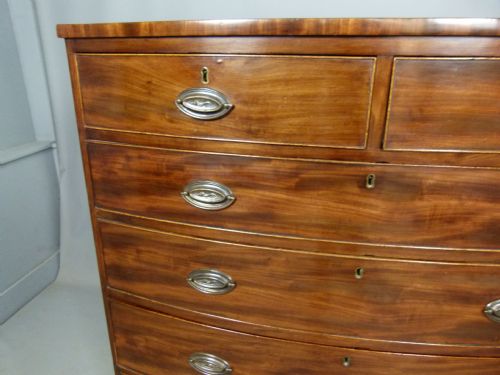 fig 2. Georgian Mahogany Bow-Front Chest Of Drawers c1800