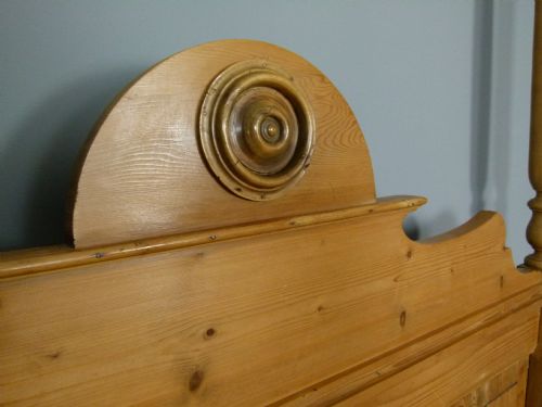 fig 4. French Antique Pine Four-Poster Sleigh Bed- Small Double Or Single