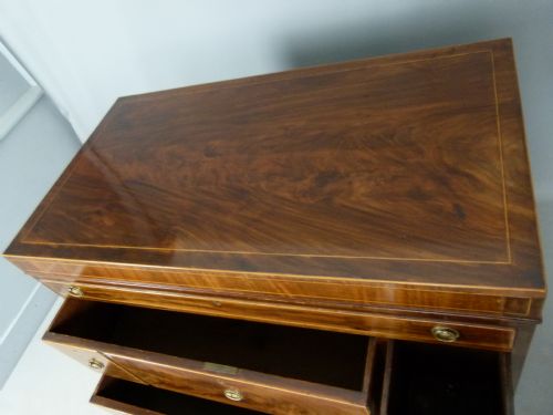 fig 4. Sheraton Period Gentleman`s Mahogany Dressing Chest Of Drawers