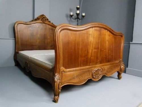 Fine "Bespoke" French Carved Walnut Double Bed