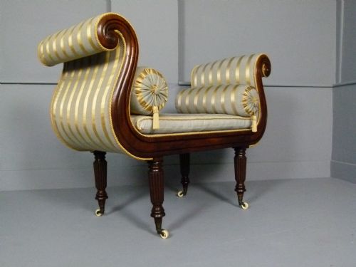 Elegant Regency Mahogany Window Seat